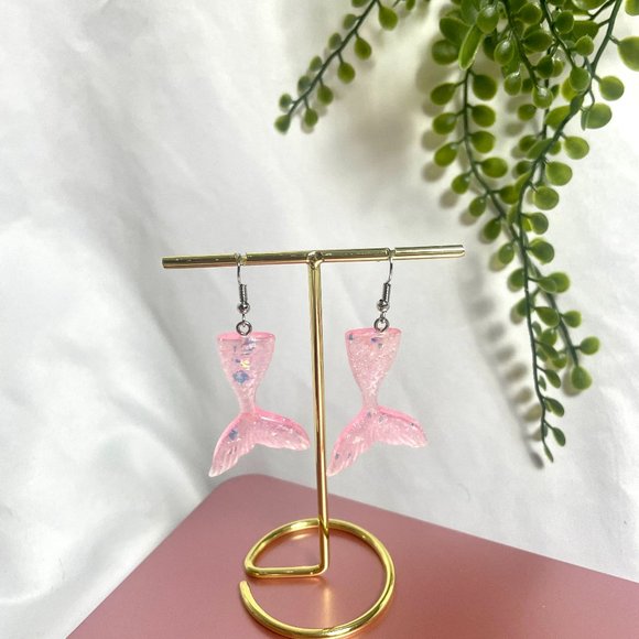 ⭐️❤️ FREE Mermaid Tail Sea Ocean Pretty Girly Shimmer Trendy Hipster Earrings - Picture 2 of 5